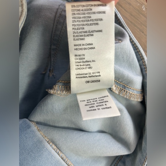 Free People We The Free Youthquake Womens Crop Flare Pants Bleach Light Blue 28 - Picture 8 of 9